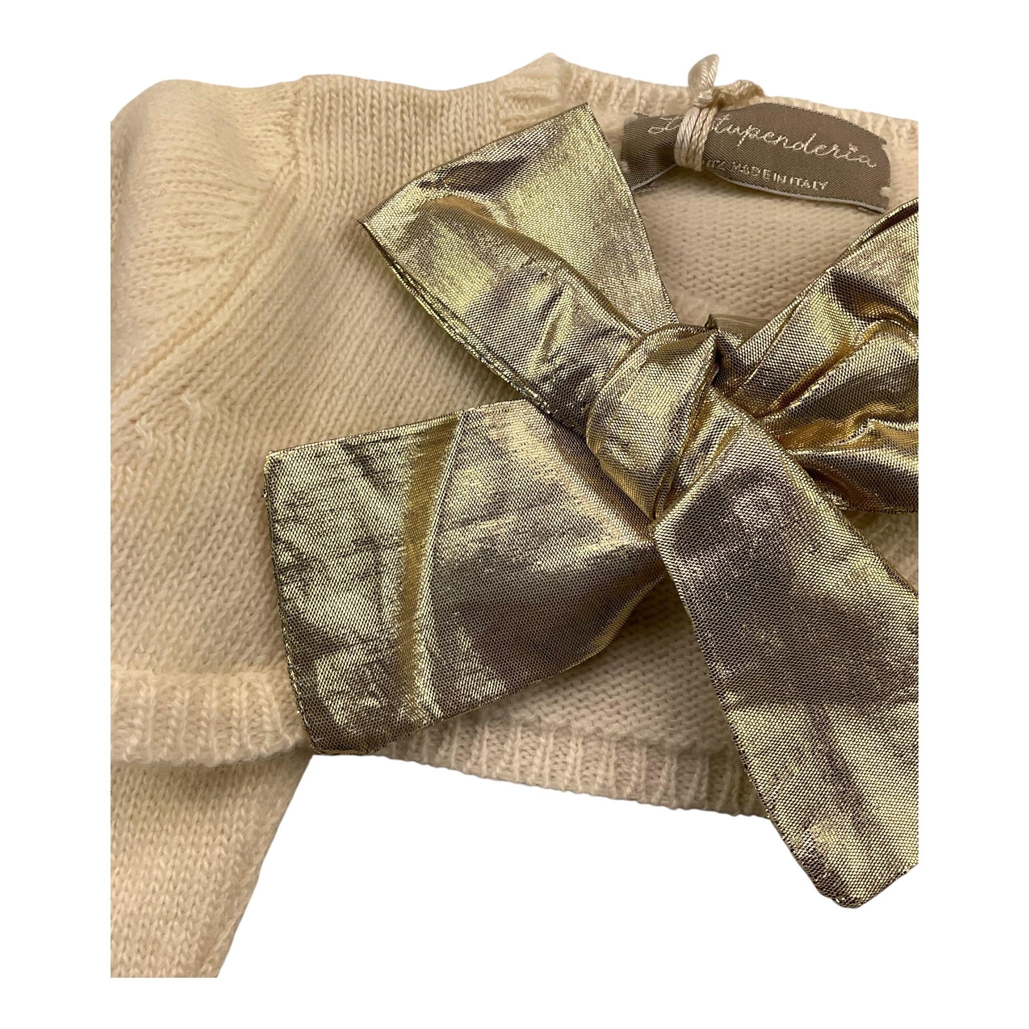 LA STUPENDERIA coprispalle tinta uita con fiocco Panna per Neonata VCSC02500 PANNA LA STUPENDERIA 