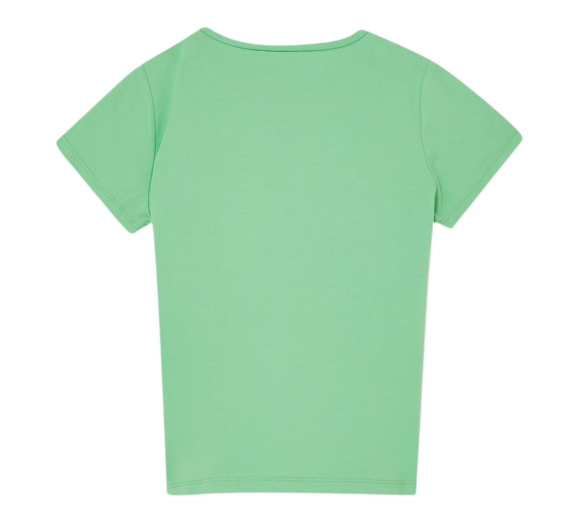 Liu Jo T-Shirt Girocollo Tinta Unita con Logo per Bambina GA5116X VERDE LIU JO 