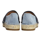 Chloe' Plain Denim Loafer With Light Blue Logo For Girls