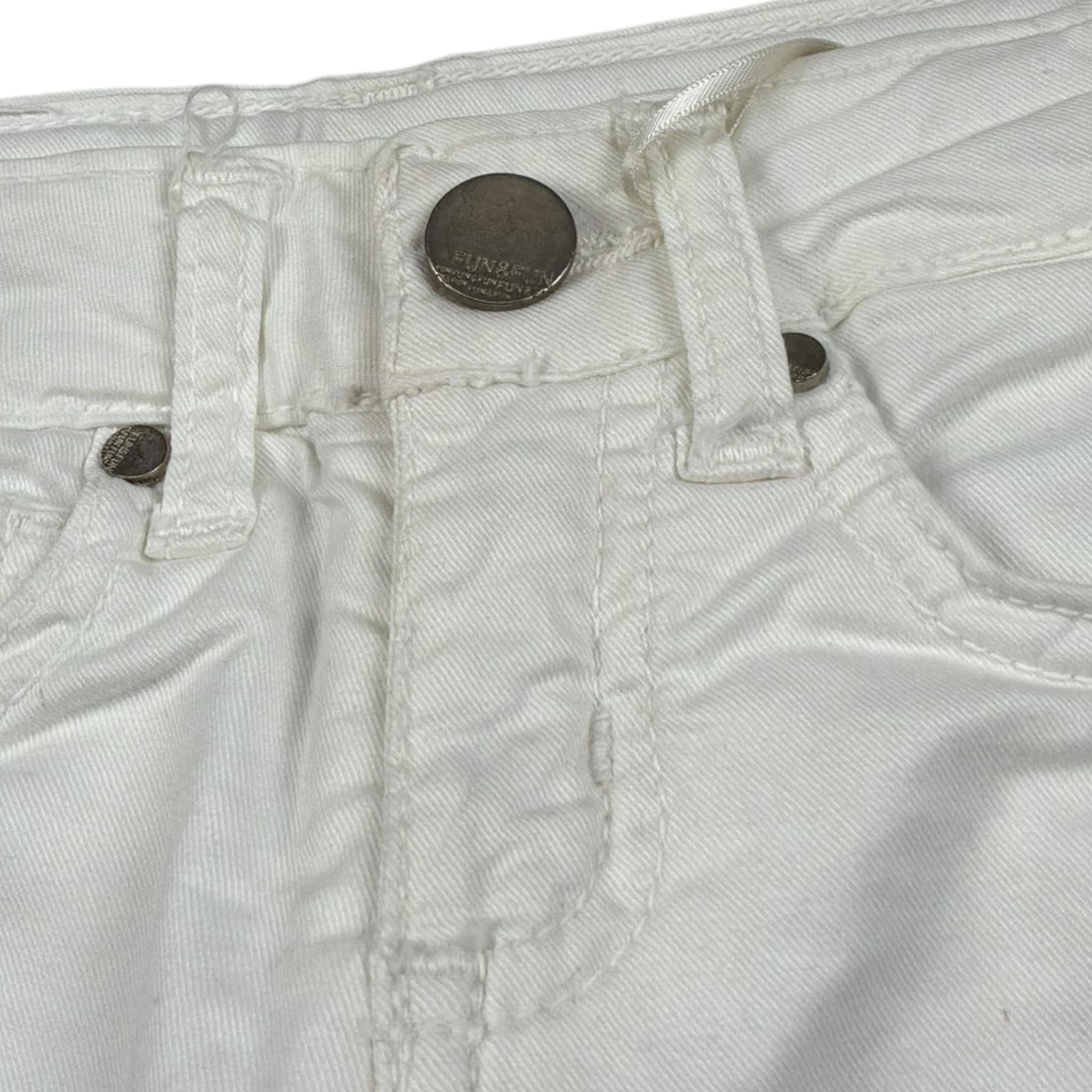 Fun & Fun Pantalone Tinta Unita con Girovita Regolabile per Neonata FNBPT14424N BIANCO FUN & FUN 