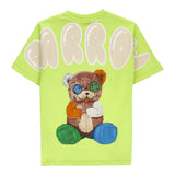 Barrow Kids Solid Color Crew Neck T-Shirt With Contrast Print Green For Boys