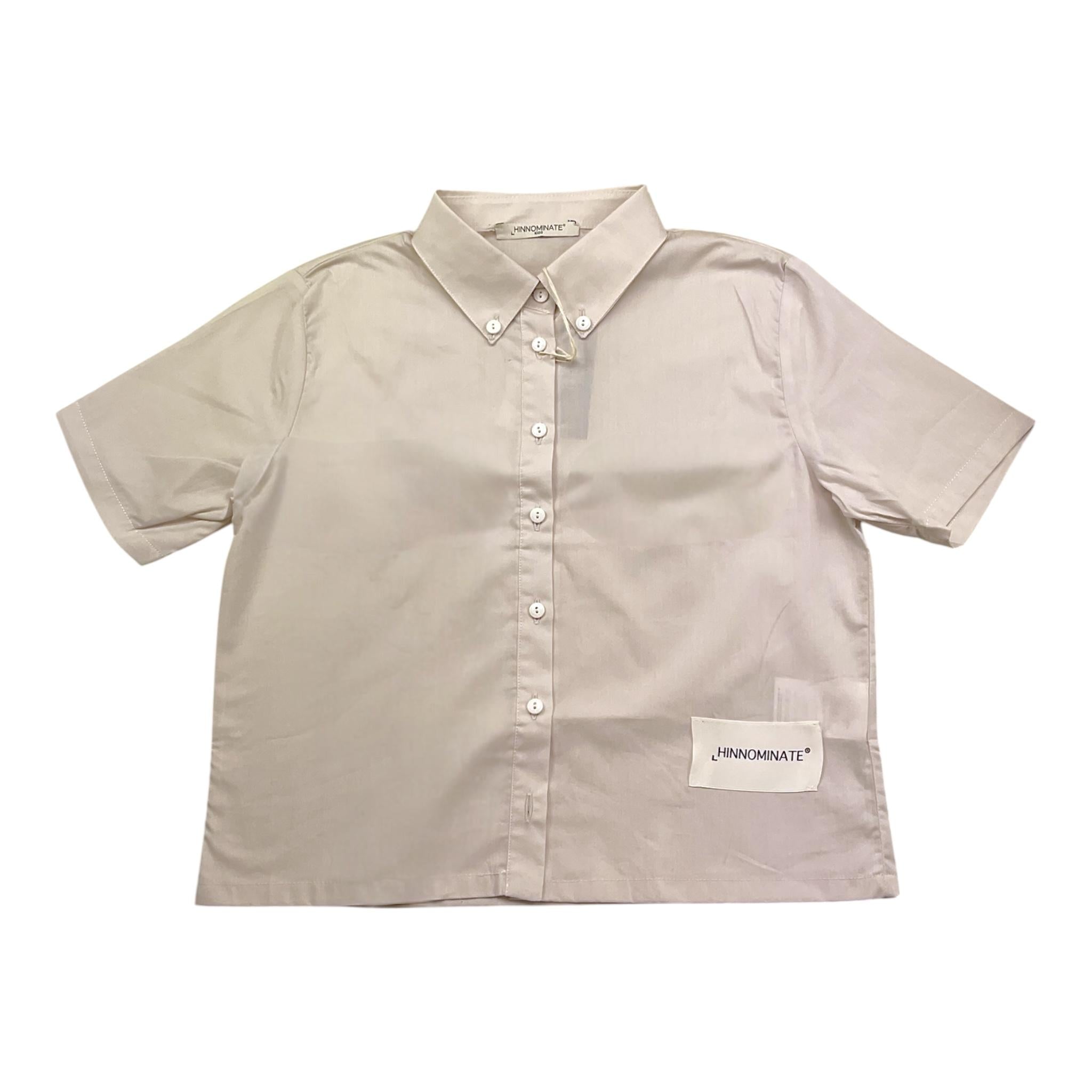 Hinnominate Camicia Mezza Manica Modello Crop Tinta Unita per Bambina 3646CY00096 BEIGE HINNOMINATE 