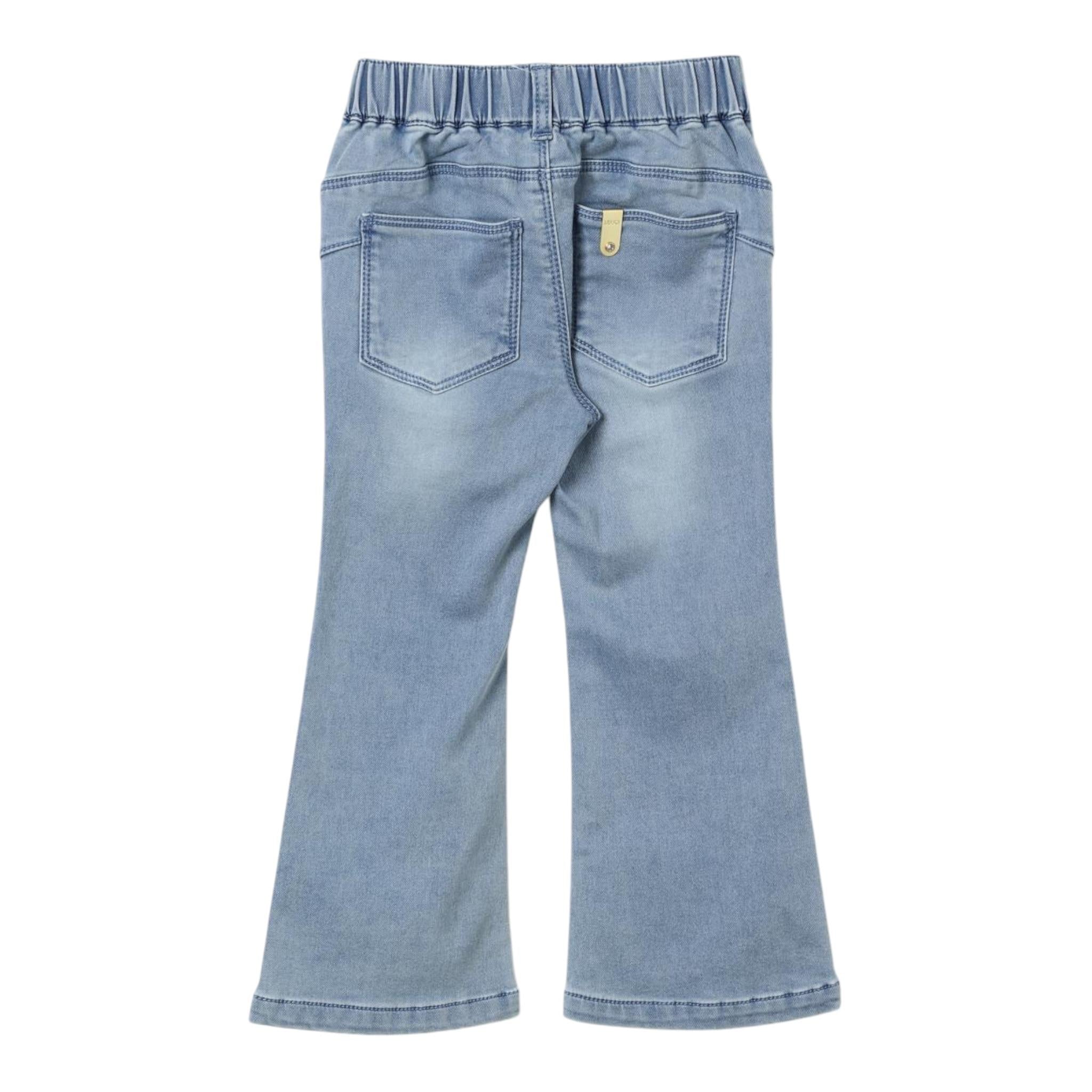 LIU JO jeans tinta unita modello zampa Azzurro per Neonata KF4019N AZZURRO LIU JO 