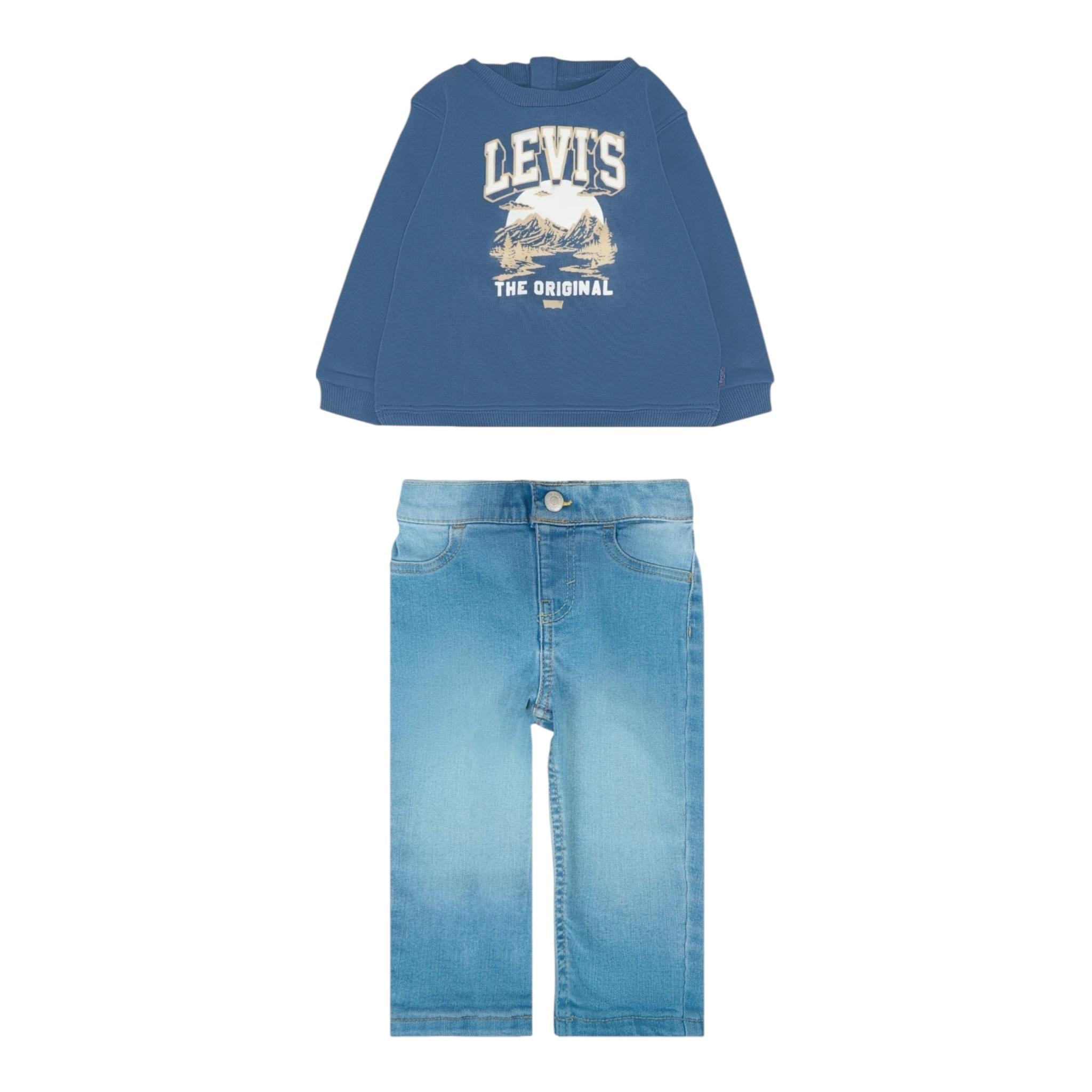 LEVI'S completo 2 pezzi felpa-jeans Blu per Neonato 6EL312 BLU LEVI'S 