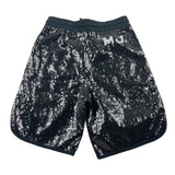 Marc Jacobs Solid Color Elasticated Sequin Shorts Black For Girls