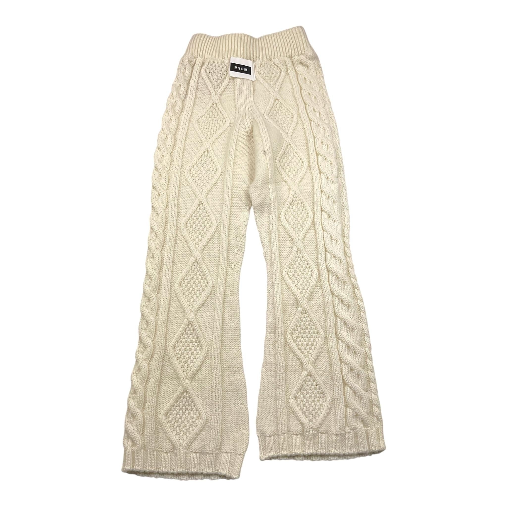 MSGM pantalone in maglia tinta unita Panna per Bambina F3MSJGPA211 PANNA MSGM 