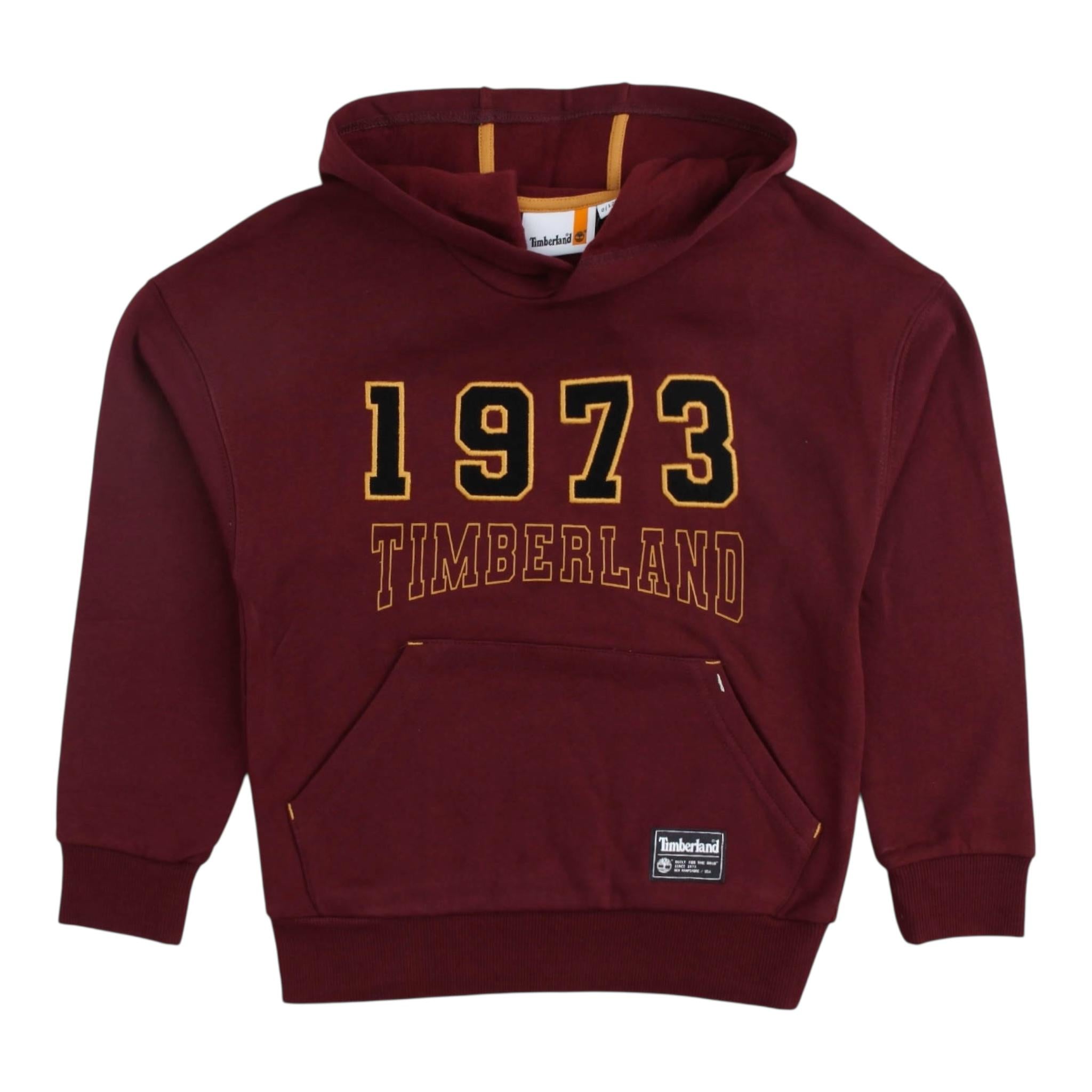 TIMBERLAND felpa chiusa con cappuccio tint unita con logo Bordeaux per Bambino T60317 BORDEAUX TIMBERLAND 