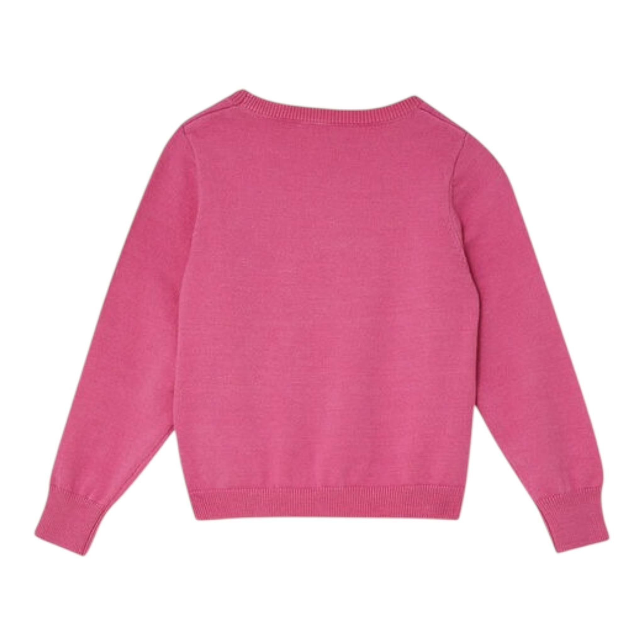 LIU JO maglia girocollo tinta unita con stampa logo Rosa per Bambina KF4039X ROSA LIU JO 