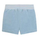 Carre'Ment Beau Bermuda In Solid Color Terry Cloth Blue For Newborns