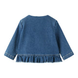 The Owl Denim Jacket Solid Blue For Baby Girl