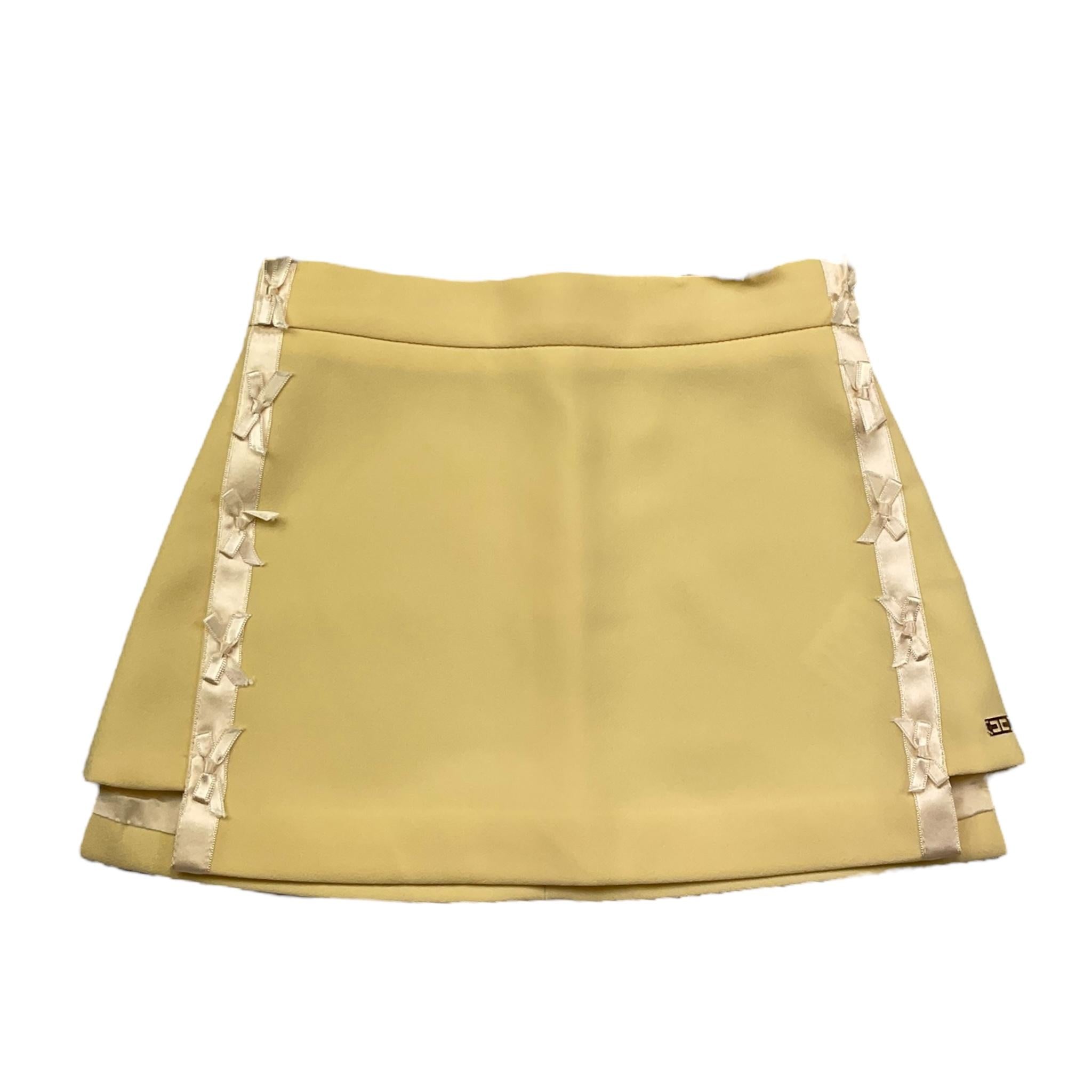 Elisabetta Franchi Gonna Tinta Unita con Fiocchi per Bambina EFG0187 GIALLO ELISABETTA FRANCHI 