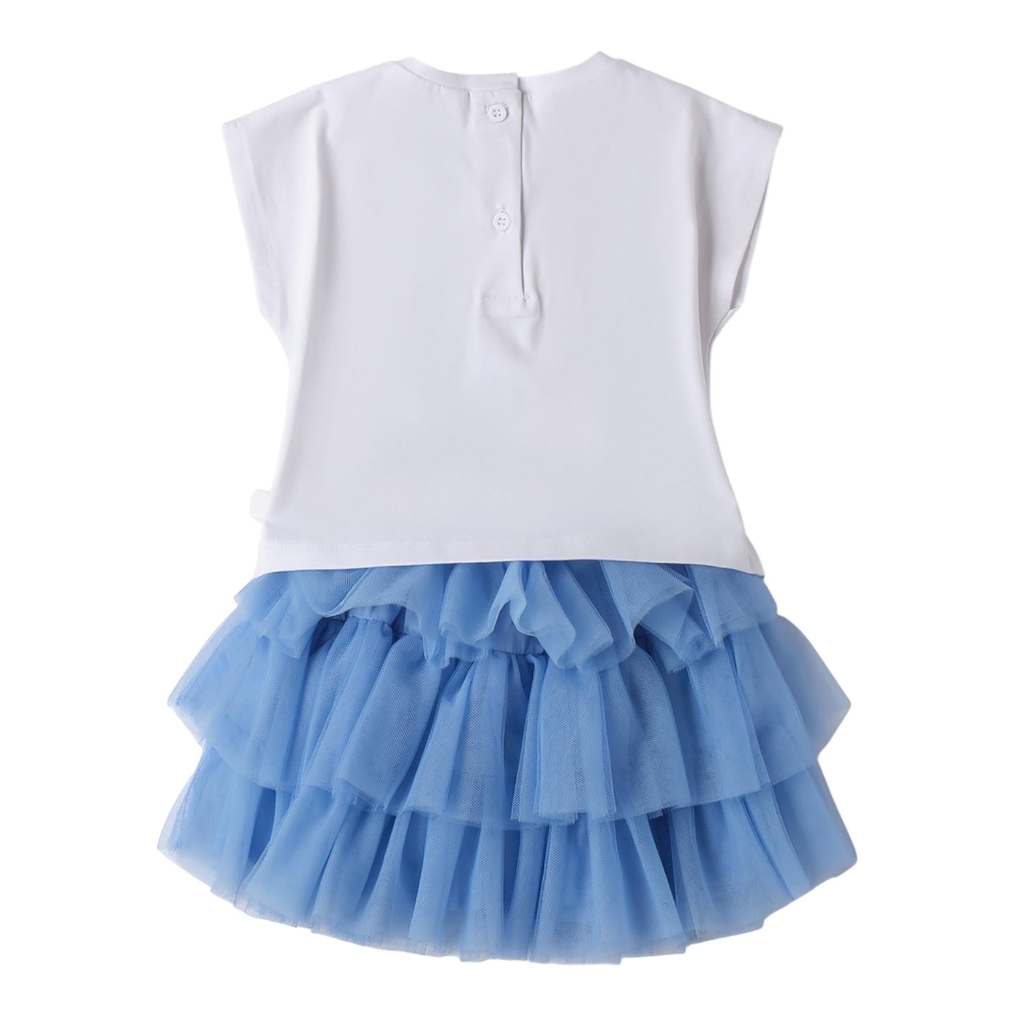 Sarabanda Completo 2 Pezzi T-Shirt-Gonna per Bambina 0B347 BIANCO SARABANDA 