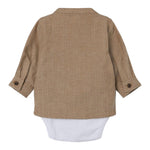 NAME.IT camicia body manica lunga Beige per Neonato 13221372 BEIGE NAME.IT 