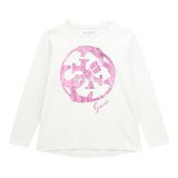 GUESS shirt tinta unita girocollo con stampa Bianco per Bambina J4YI24K6YW4 BIANCO GUESS 