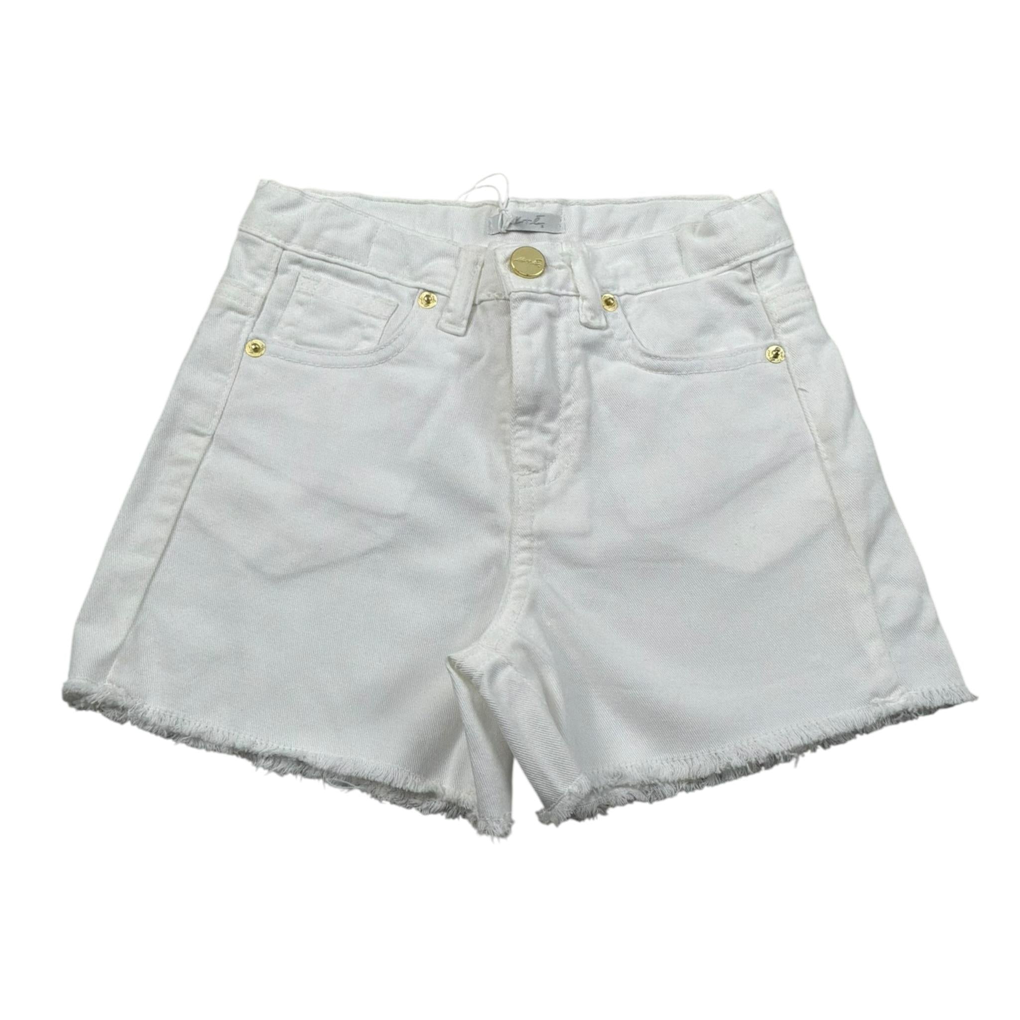 M+E' Short In Denim Tinta Unita con Girovita Regolabile per Neonata UE1704X BIANCO M+E' 