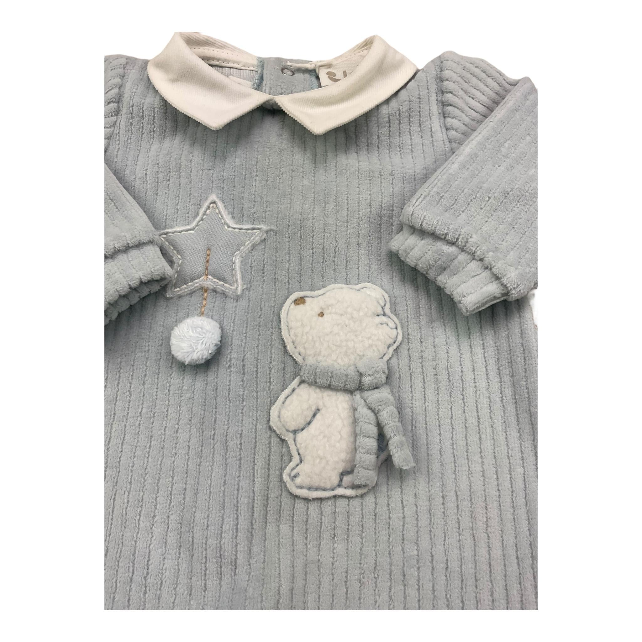 LALALU' tutina tinta unita con stampa Azzurro per Neonato TCL1NX AZZURRO LALALU' 