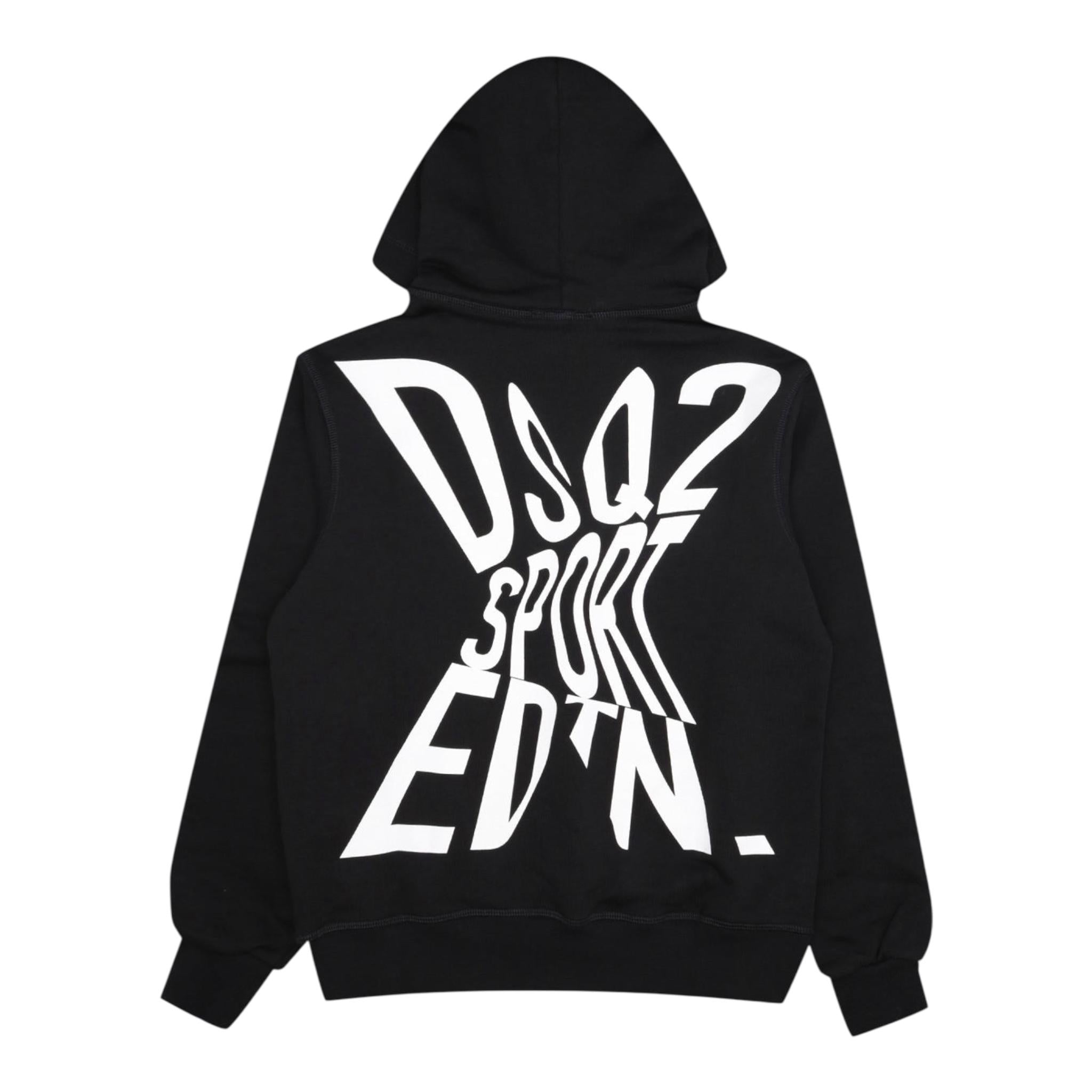 DSQUARED2 felpa tinta unita con cappuccio e stampa Nero per Bambina DQ2526X NERO DSQUARED2 