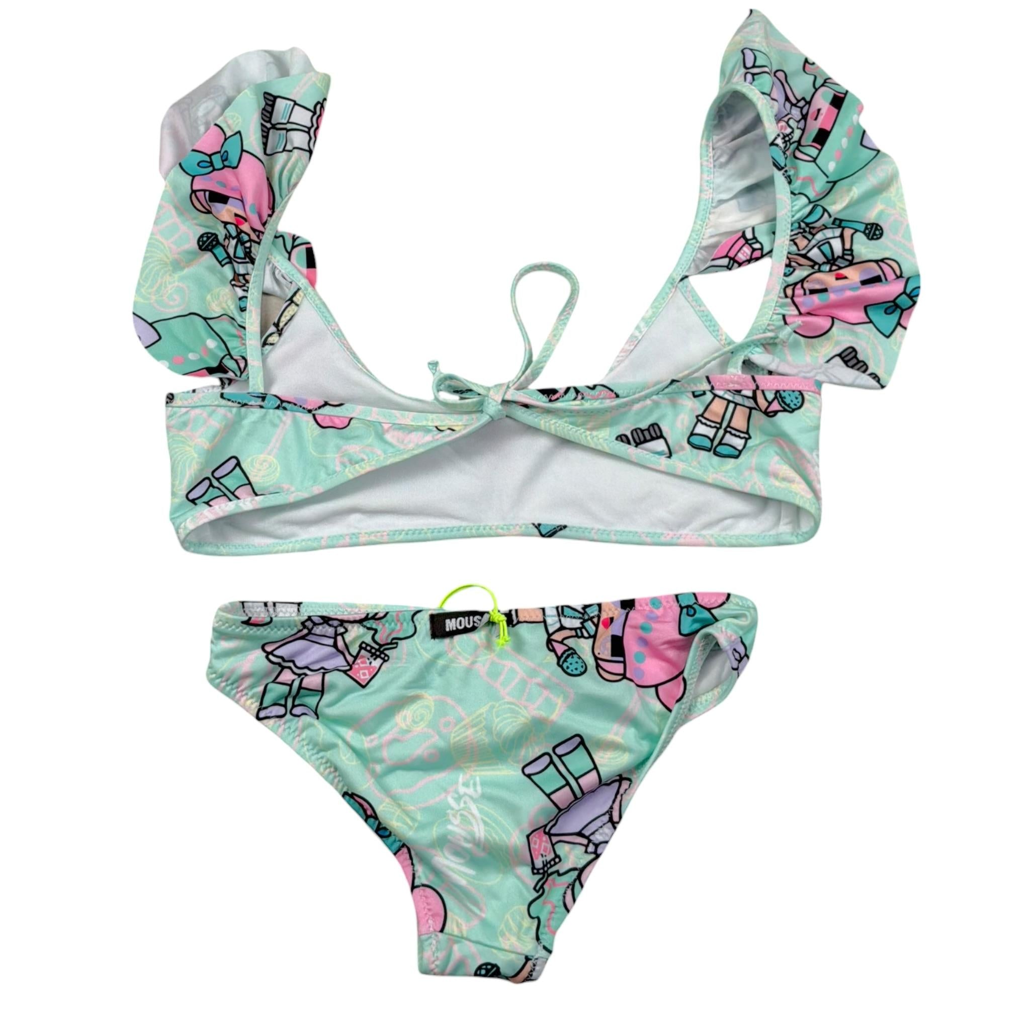 Mousse Costume 2 Pezzi Slip-Fascia per Neonata COSTUDOLN VERDE ACQUA MOUSSE 