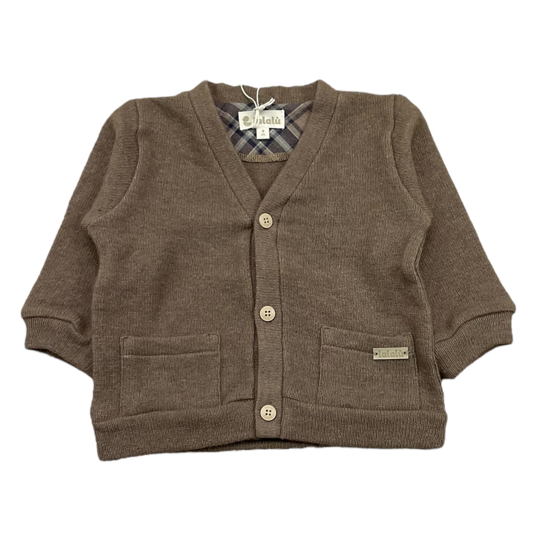 LALALU' cardigan tinta unita con taschini Tortora per Neonato MGL3NX TORTORA LALALU' 