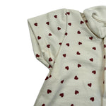 Petit Bateau Pagliaccetto Mezza Manica tinta unita Fantasia Cuori Beige per Neonata A09MW01420 BEIGE PETIT BATEAU 