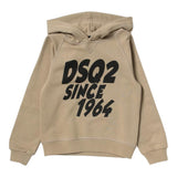 DSQUARED2 felpa chiusa con cappuccio tinta unita con logo Beige per Bambino DQ1954 BEIGE DSQUARED2 