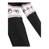 Chiara Ferragni Solid Color Pants Tracksuit Style With Print Black For Girls