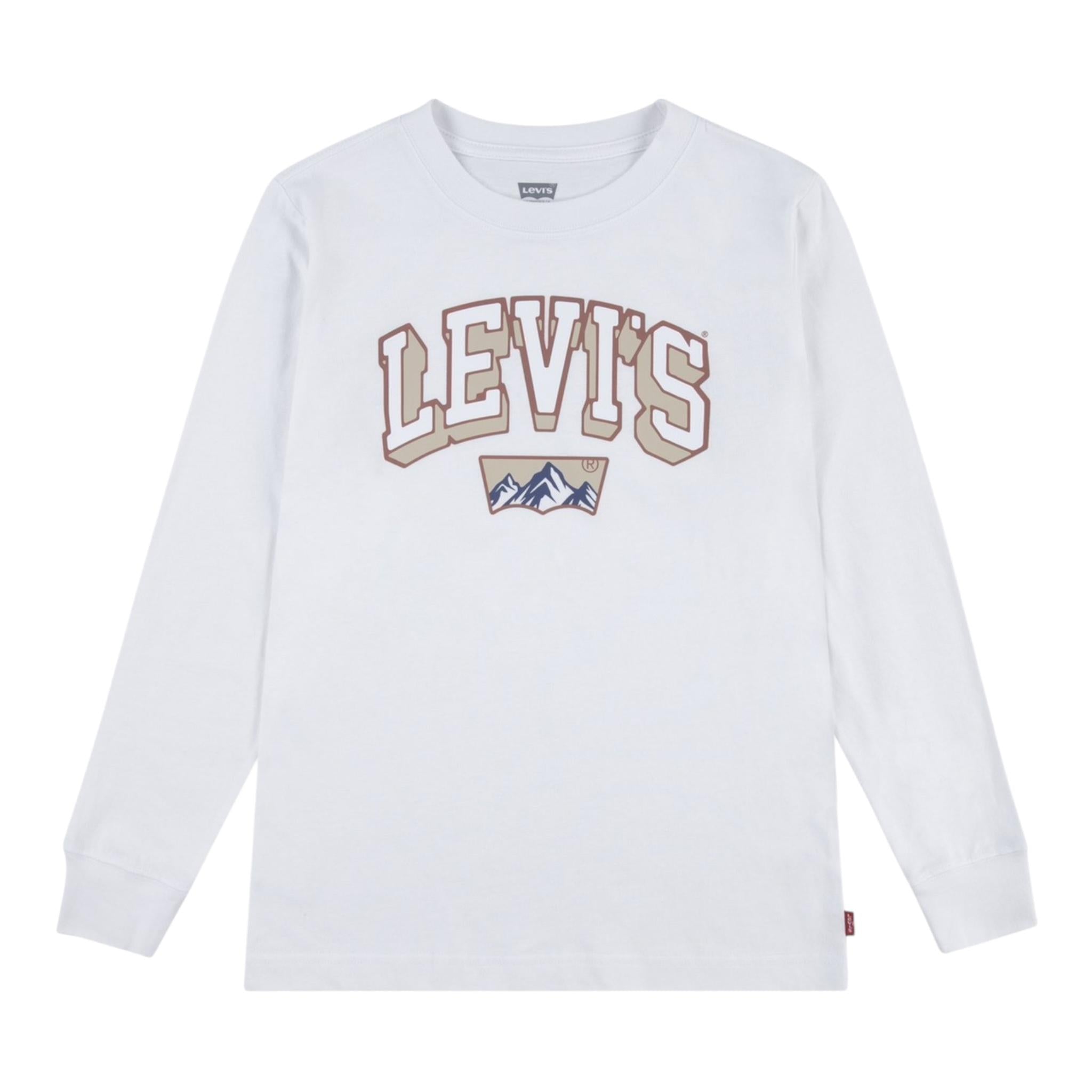 LEVI'S shirt girocollo tinta unita con stampa logo Bianco per Bambino 9EL440 BIANCO LEVI'S 