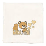 MOSCHINO coperta tinta unita con fantasia Bianco per Neonata MDB001X BIANCO MOSCHINO 