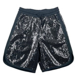 Marc Jacobs Solid Color Shorts With Elastic And Sequins Black For Baby Girls