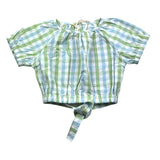 Zhoe &amp; Tobiah White Check Tri-Color Crop Shirt For Girls