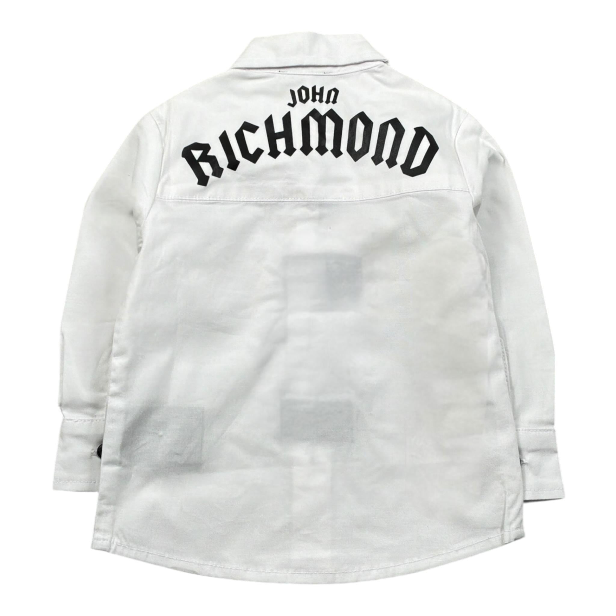 John Richmond Camicia tinta unita con Stampa Bianco per Neonato RIA2308CA BIANCO JOHN RICHMOND 