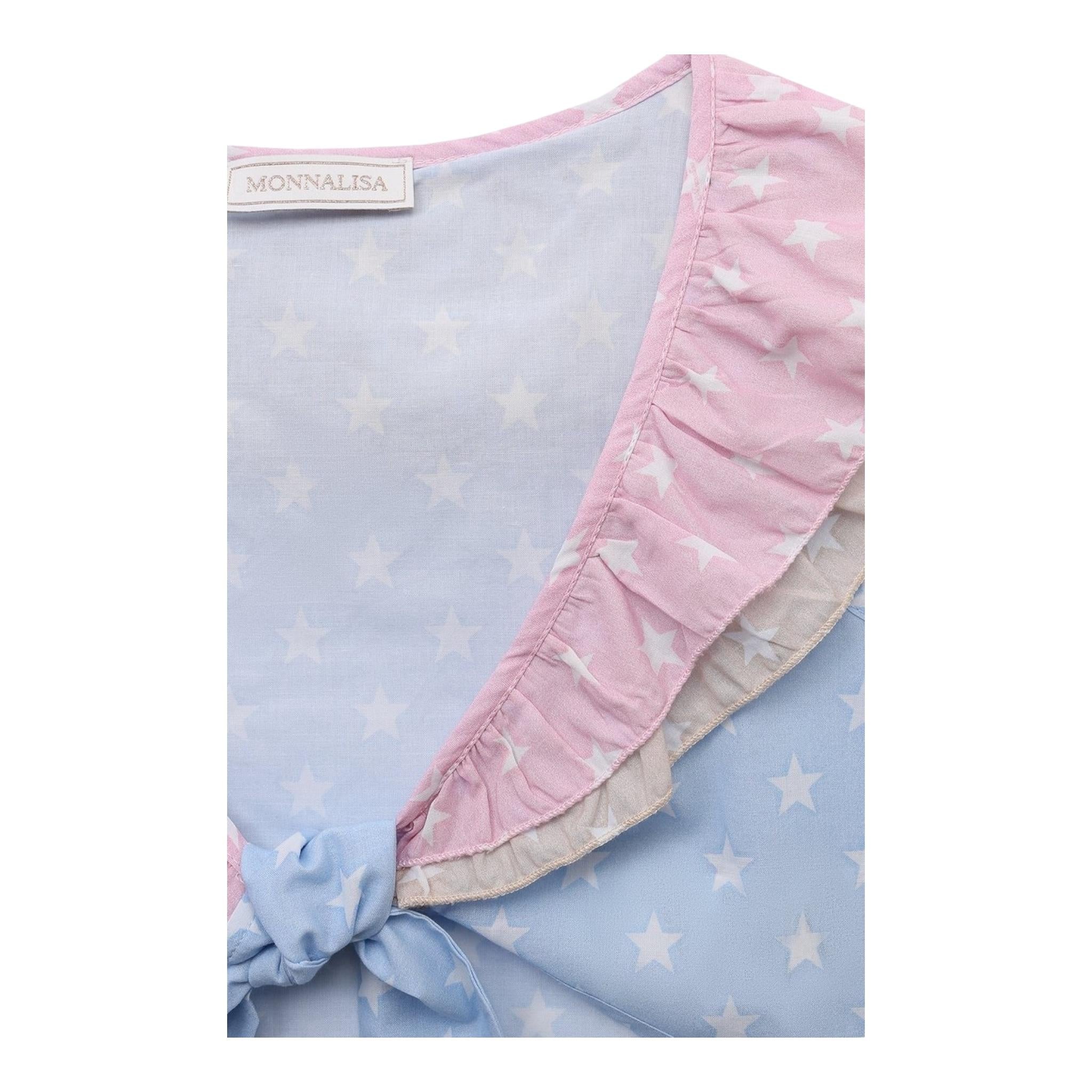 Monnalisa Completo 2 Pezzi Top-Short Tinta Unita per Bambina 19C063 AZZURRO MONNALISA 