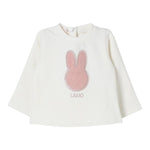 LIU JO felpa chiusa girocollo tinta unita con stampa  Panna per Neonata HF4039 PANNA LIU JO 