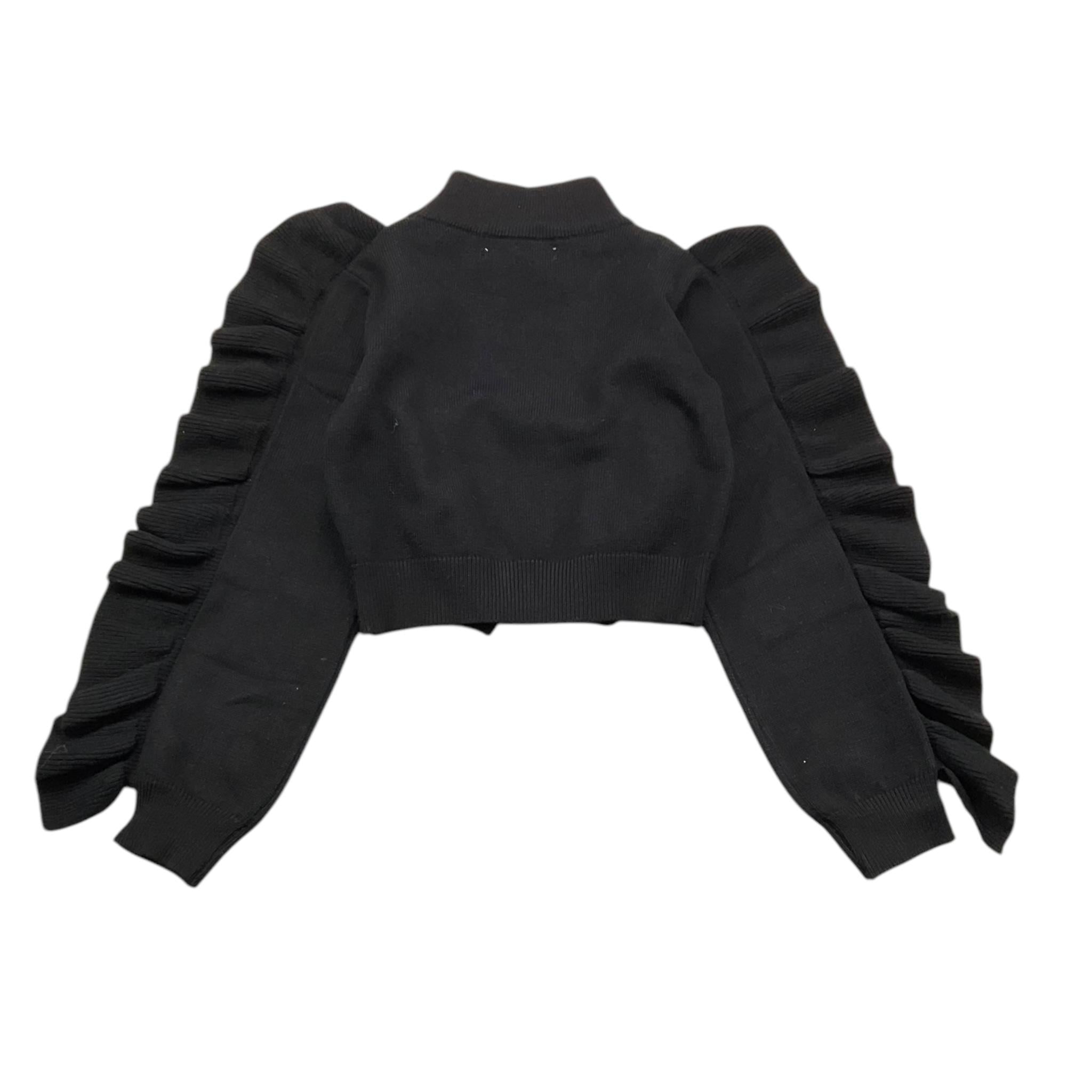 HATE LOVE maglia tinta unita collo alto con rouches Nero per Bambina OJSW00338 NERO HATE LOVE 