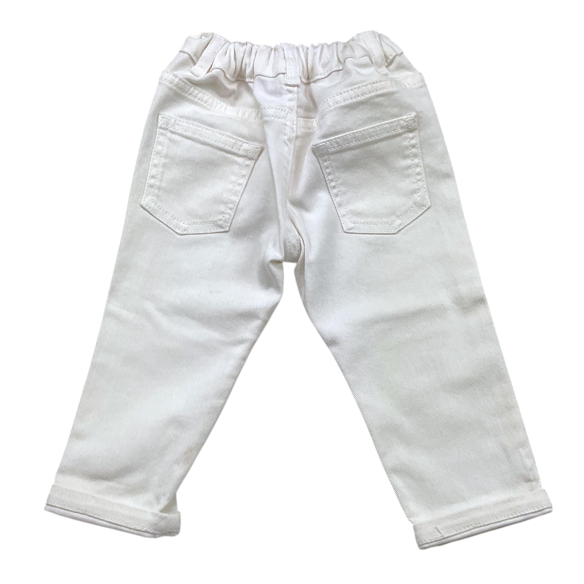 BALMAIN jeans tinta unita con girovita regolabile Bianco per Neonata BS6560 BIANCO BALMAIN 
