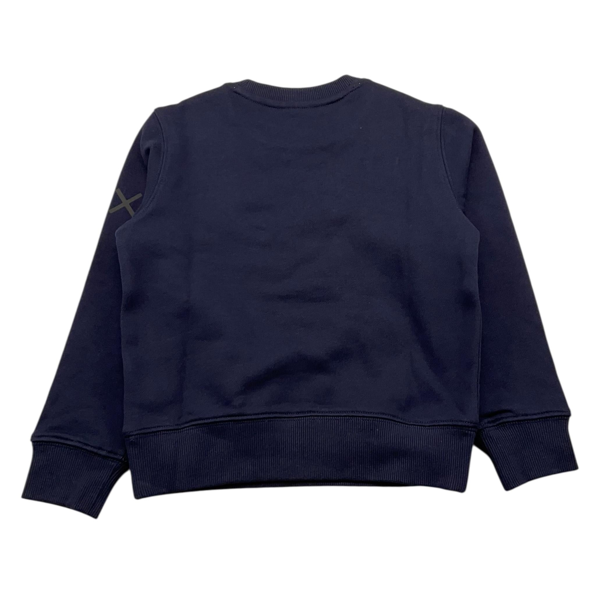 SUN68 felpa chiusa girocollo tinta unita con logo Blu per Bambino F44320 BLU SUN68 