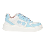 Chiara Ferragni Two-Tone Sneakers With Laces And White/Light Blue Logo For Girls