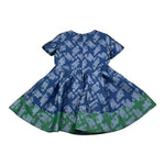 MIMISOL set abito tinta unita con fantasia Azzurro per Bambina MFAB588 AZZURRO MIMISOL 