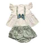 Valentina Bebes 2 Piece Set Shirt-Pants White/Green For Newborn Baby Girl