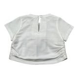 M+E' T-Shirt Girocollo Tinta Unita con Stampa per Neonata UE1858N BIANCO M+E' 