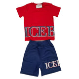 Iceberg Complete T-Shirt-Bermuda Two-Tone Red/Blue For Newborn