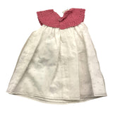 Paz Rodriguez Solid Color Sleeveless Dress With Cream Embroidery For Baby Girl