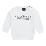 John Richmond Felpa Girocollo Tinta Unita con Stampa per Neonato RIA24035FE BIANCO JOHN RICHMOND 