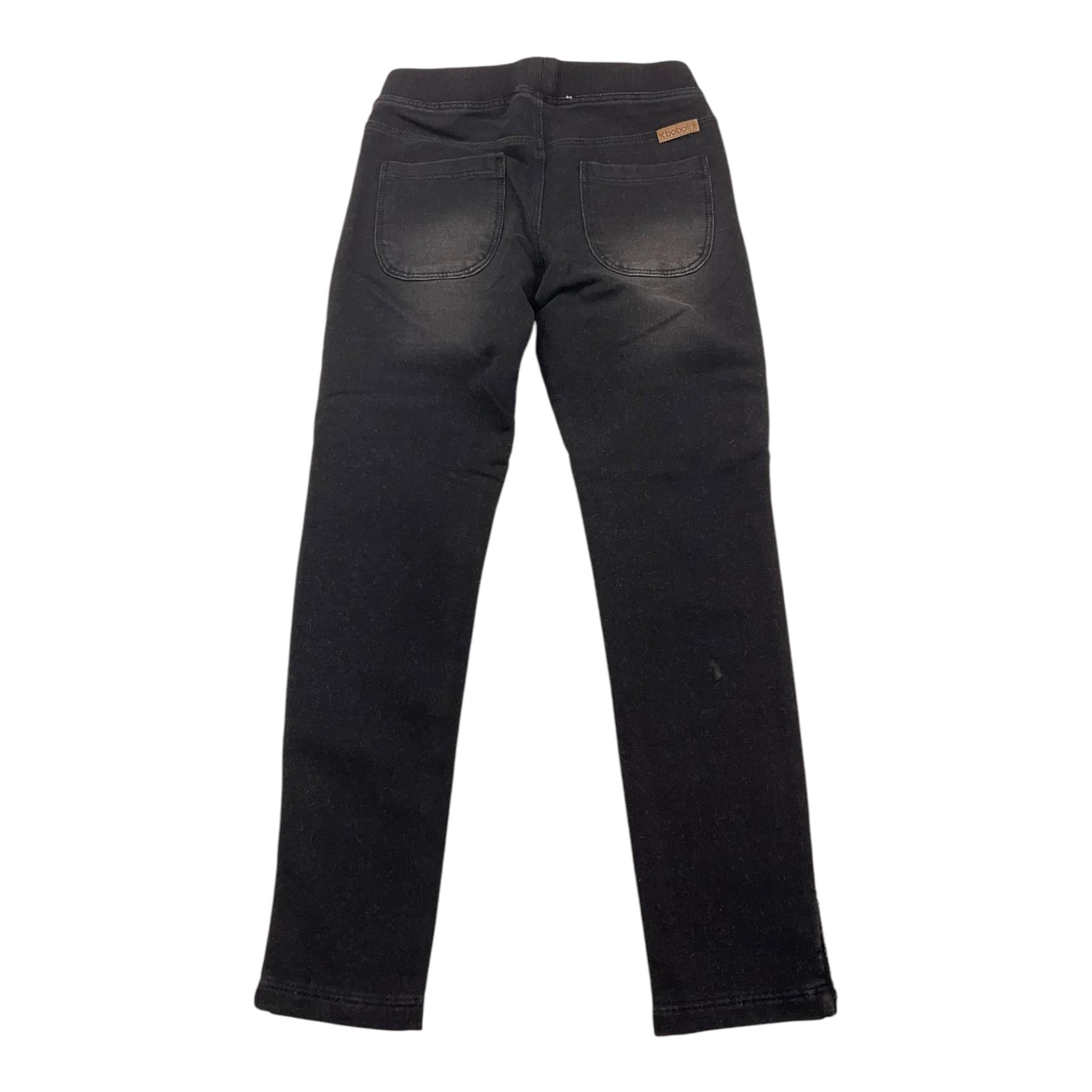BOBOLI jeans tinta unita con elastico in vita e paillettes Nero per Bambina 490317 NERO BOBOLI 