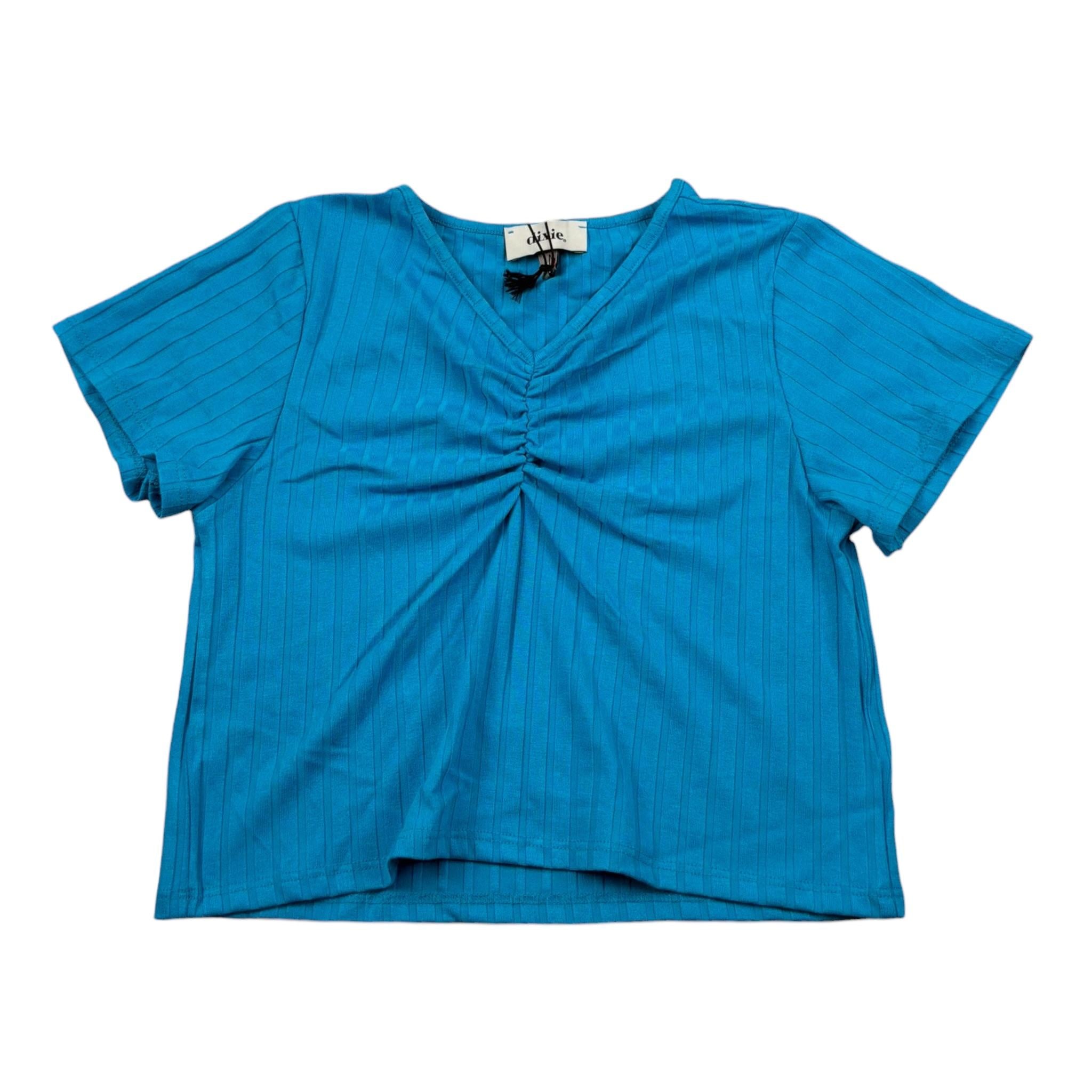 Dixie T-Shirt Tinta Unita Modello Crop per Bambina MBB4070G74 AZZURRO DIXIE 