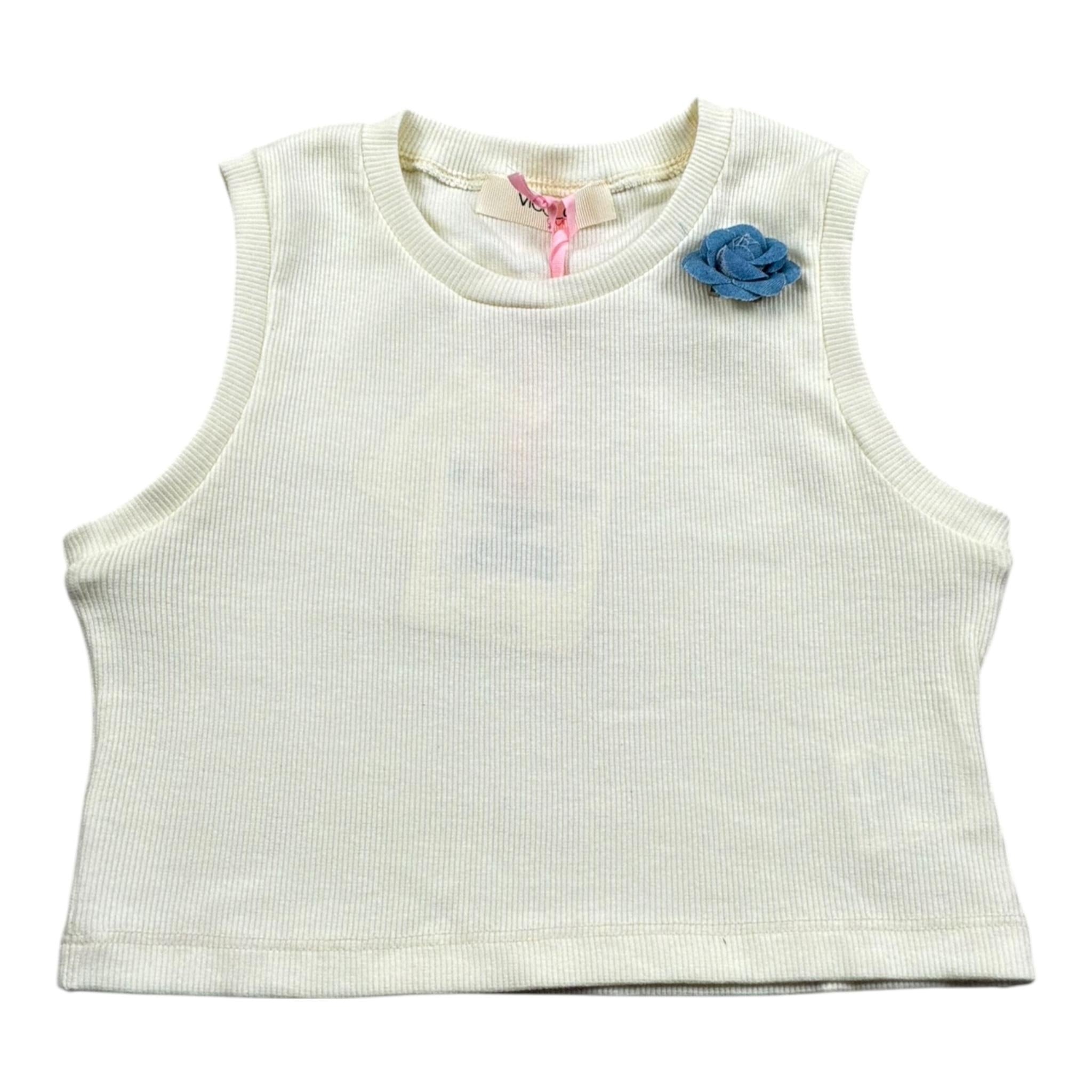 Vicolo Canotta Tinta Unita con Spille per Bambina 3146MY00041 PANNA VICOLO 