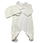 MOSCHINO tutina manica lunga tinta unita con cappello Bianco per Neonata MDY016 BIANCO MOSCHINO 