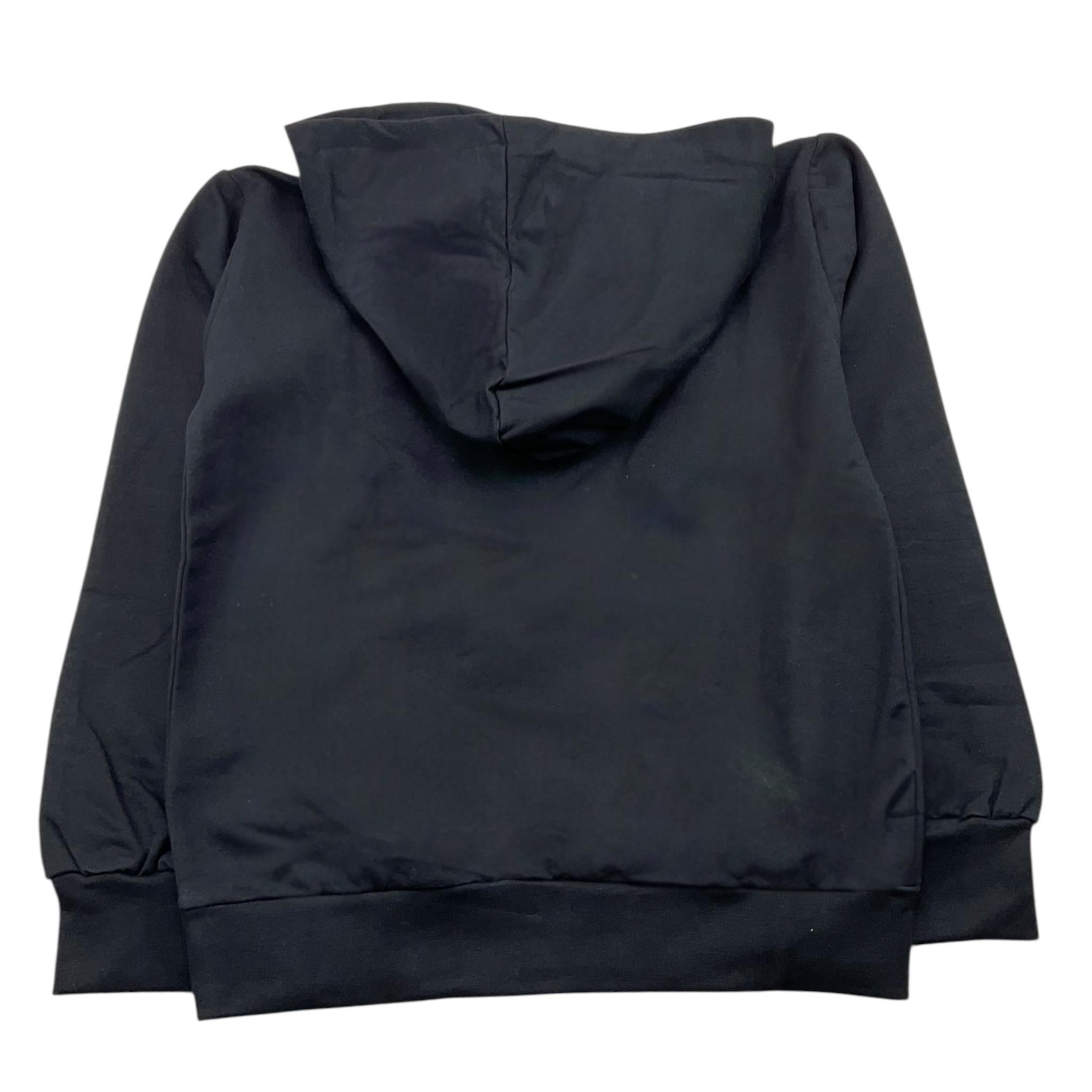 NEVER TOO felpa chiusa con cappuccio tinta unita con stampa in contrasto Nero per Bambino NT2108RX NERO NEVER TOO 