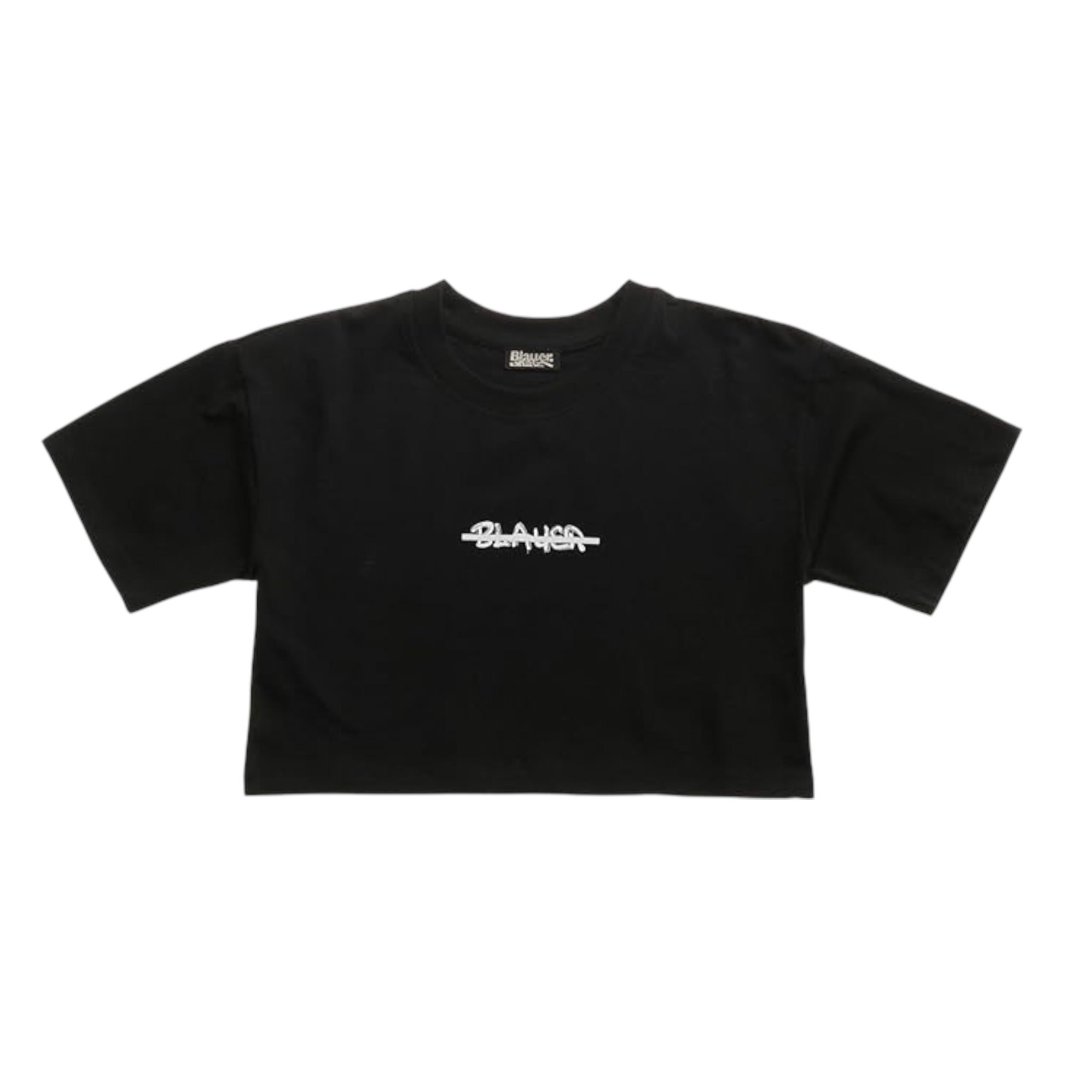 Blauer T-Shirt Girocollo Tinta Unita con Stampa per Neonata 25SBLGH02550XN NERO BLAUER 