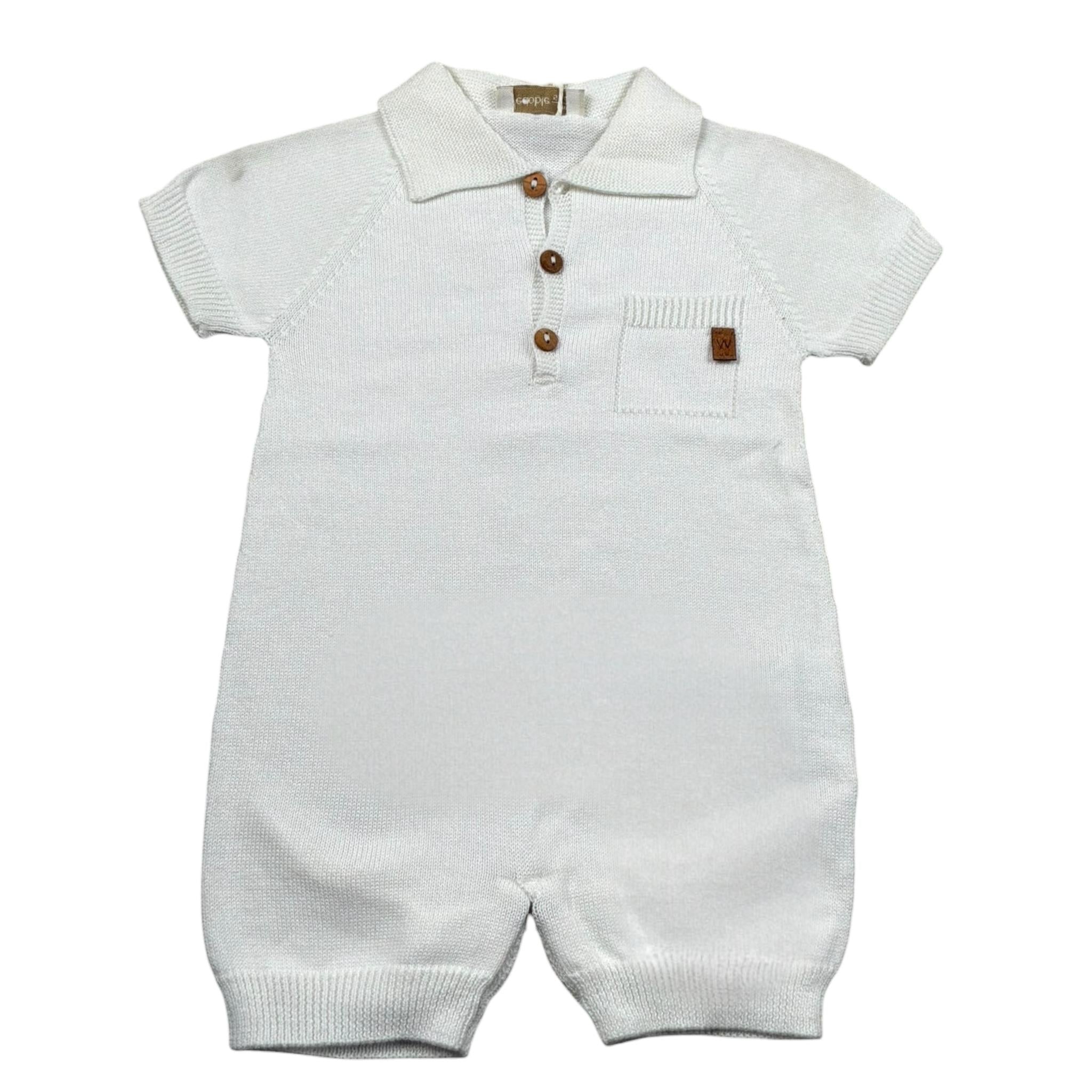 Wedoble Pagliaccetto Mezza Manica Tinta Unita per Neonato V2404305D BIANCO WEDOBLE 